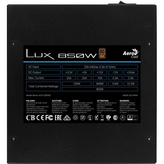 AEROCOOL PGS LUX 850W 80+ Bronze-PSU
