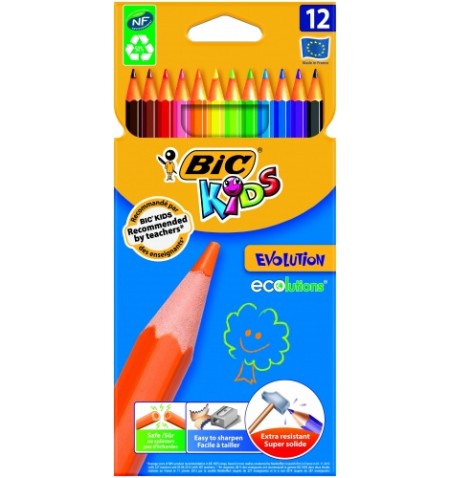 Bic Spalvoti pieštukai Kids Evolution 12 spalvu rinkinys 8290291