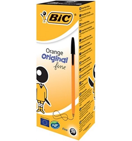 Bic Tušinukas Orange Fine 0.8 mm, juodi, pakuotėje 20 vnt 101144
