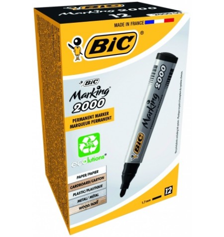 Bic Permanentinis žymeklis Eco 2000 2-5 mm, juodas, pakuotėje 12 vnt 000095