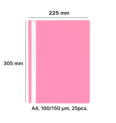 AD Class Segtuvėlis skaidriu viršeliu 100/150 rožinis, pakuotėje 25vnt