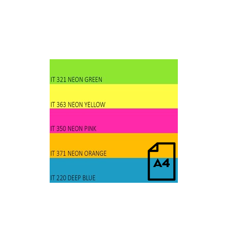 Spalvotas Neon popierius Double A, 75g, A4, 100 lapu, Rainbow 4 Neon Green, Neon Yellow, Neon Orange
