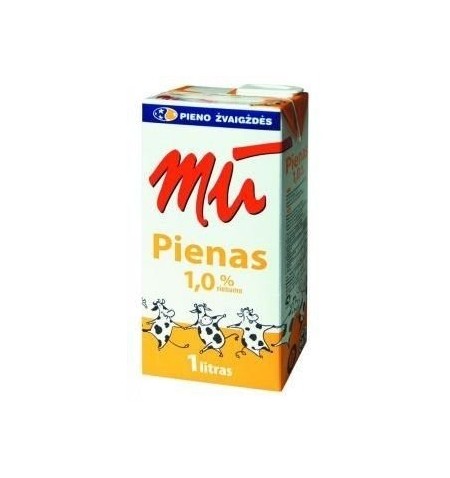 Pienas MŪ, pasterizuotas, 1 rieb., 1l x 12vnt.