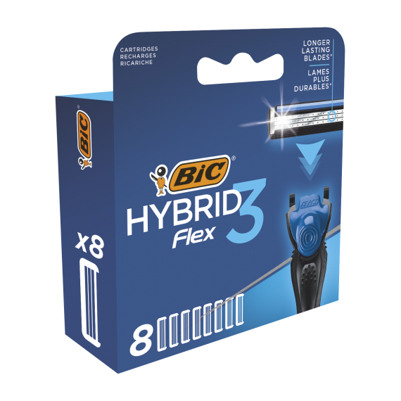 BIC Skustuvo keičiamos galvutės HYBRID 3 FLEX (8 vnt)