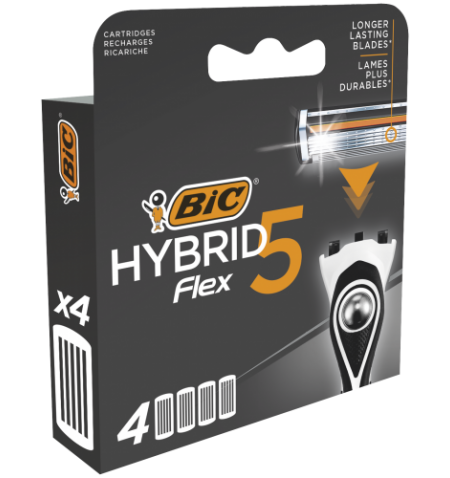 BIC Skustuvo keičiamos galvutės HYBRID 5 FLEX (4 vnt.)