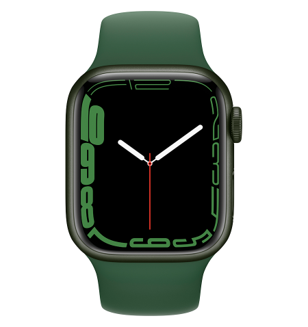 Apple Watch Series 7 GPS, 41 mm žalias aliuminio dėklas su Clover Sport Band - įprastas, A2473