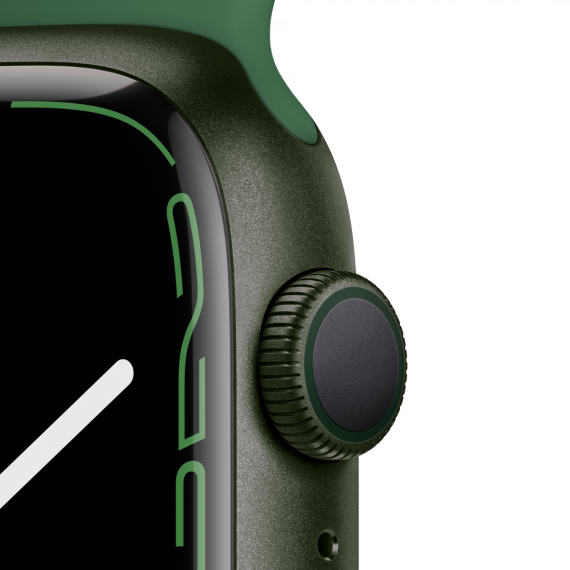 Apple Watch Series 7 GPS, 45 mm žalias aliuminio dėklas su Clover Sport Band - įprastas, A2474