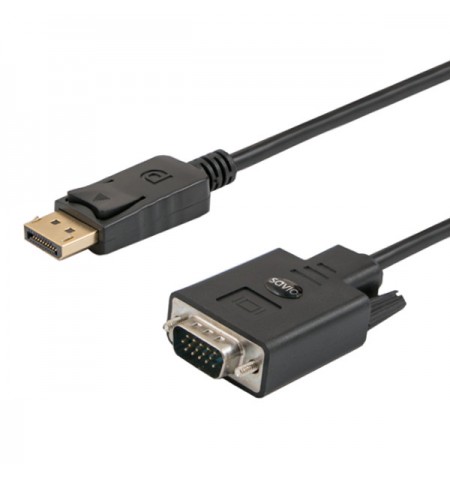 SAVIO DisplayPort (M) - VGA (M) kabelis 1,8 m CL-92 1,8 m VGA (D-Sub) Juodas