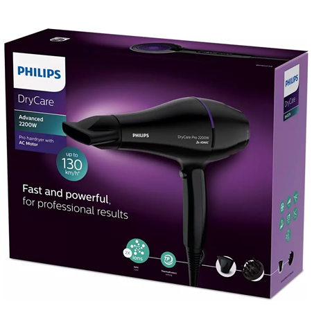 Philips Hair Dryer BHD274/00 2200 W, Number of temperature settings 6, Ionic function, Diffuser nozzle, Black