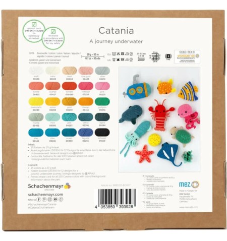 Nėrimo rinkinys (25 spalvos) Catania Amigurumi dėžutė - povandeninė kelionė
