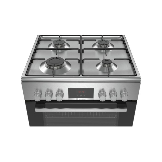 Bosch Serie 4 HXN390D50L cooker Freestanding cooker Gas Black, Stainless steel A