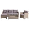 Jysk MORA 3700175 4 vietų sodo sofos komplektas (kampinė sofa + stalas + fotelis), natūrali spalva