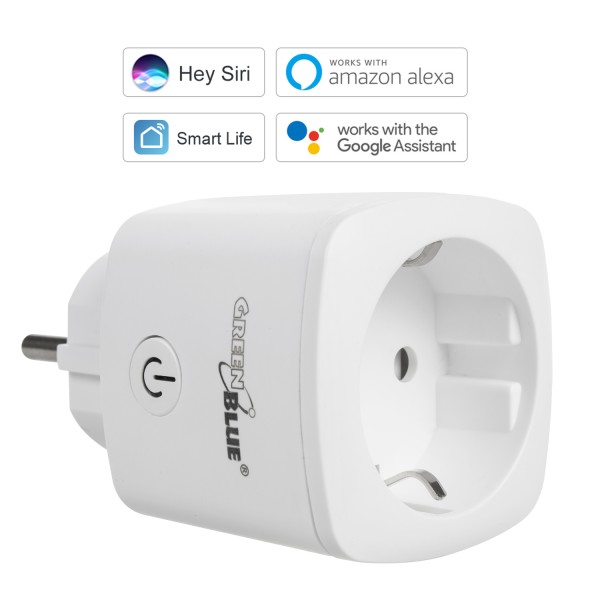 GreenBlue WiFi nuotoliniu būdu valdomas kištukinis lizdas, Android/iOS/Alexa/Google Home, privalumai. Energija, laikmatis, mak
