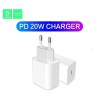 MAIN CHARGER 3A + CABLE TYP-C to TYP-C WHITE 20Watt  3600mAh USB DC06 POWER DELIVERY