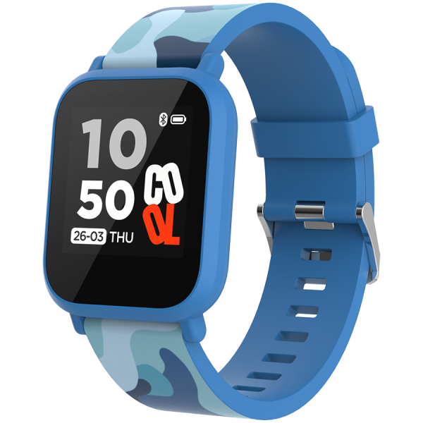 CANYON Teenager smart watch, 1.3 inches IPS full touch screen, blue plastic body, IP68 waterproof, BT5.0, multi-sport mode, buil