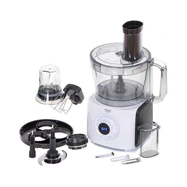 Adler LCD Food Processor 12in1 AD 4224 1000 W, Bowl capacity 3.5 L, Number of speeds 7, White/Black