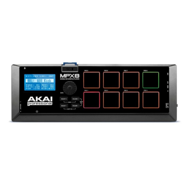 AKAI MPX8 Mobiliųjų pavyzdžių grotuvas SD SDHC USB MIDI Juoda