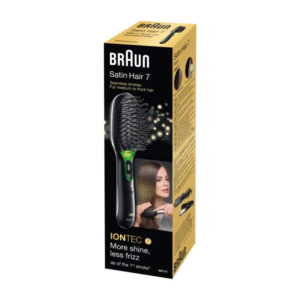 Plaukų šepetys Braun BR710 Garantija 24 mėn., Jonų kondicionavimas, Black/Green