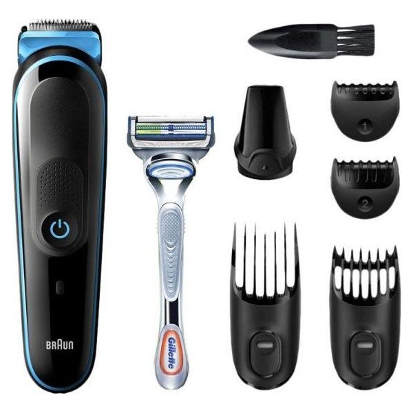 Braun Trimmer MGK3242 Beard & hair trimmer, Wet & Dry, Black/Blue, Cordless