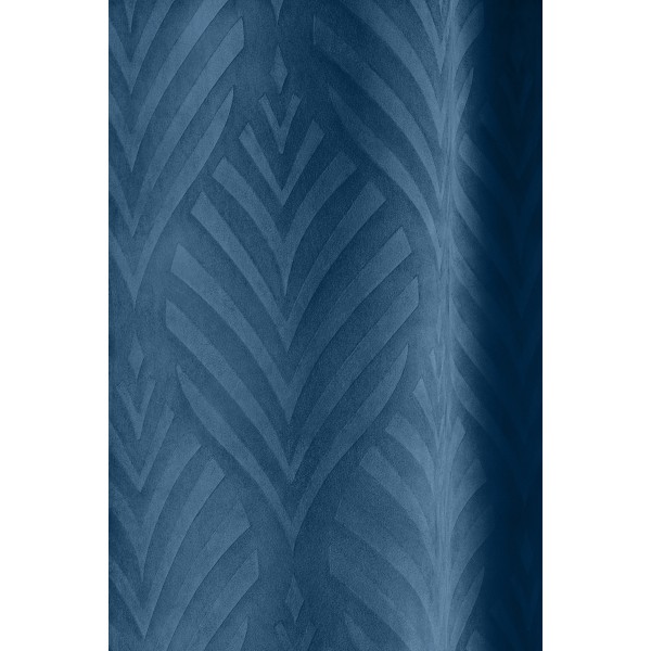 Zasłona Leafly- gotowa do salonu welurowa na taśmie GRANATOWA 140cmx250cm