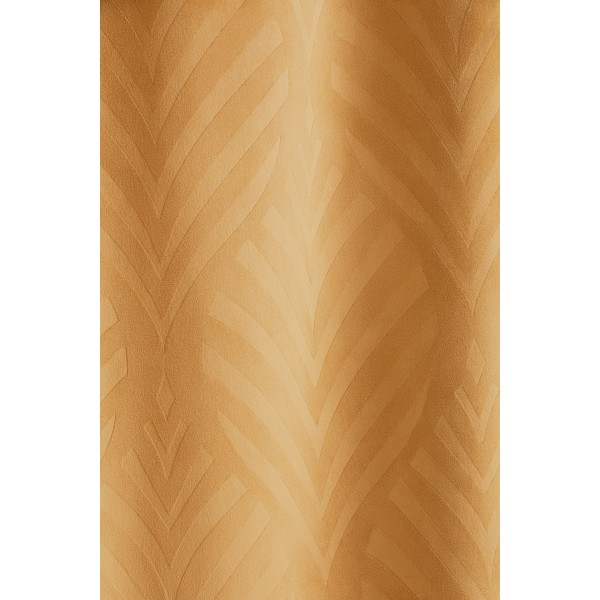 Zasłona Leafly- gotowa do salonu welurowa na złotych przelotkach MUSZTARDOWA 140cmx250cm