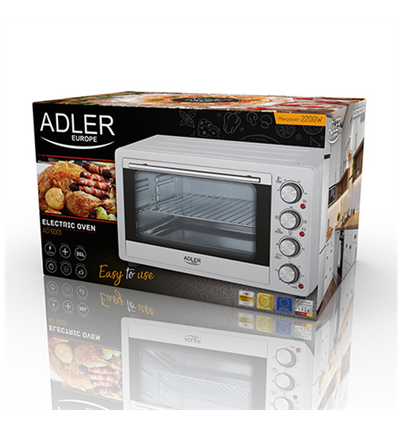 Adler Electric oven AD 6001 35 L, Mini Oven, 1500 W, White