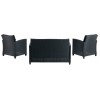 Jysk Garden furniture set MORA 4 seater (corner sofa + table + armchair) black