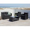 Jysk Garden furniture set MORA 4 seater (corner sofa + table + armchair) black