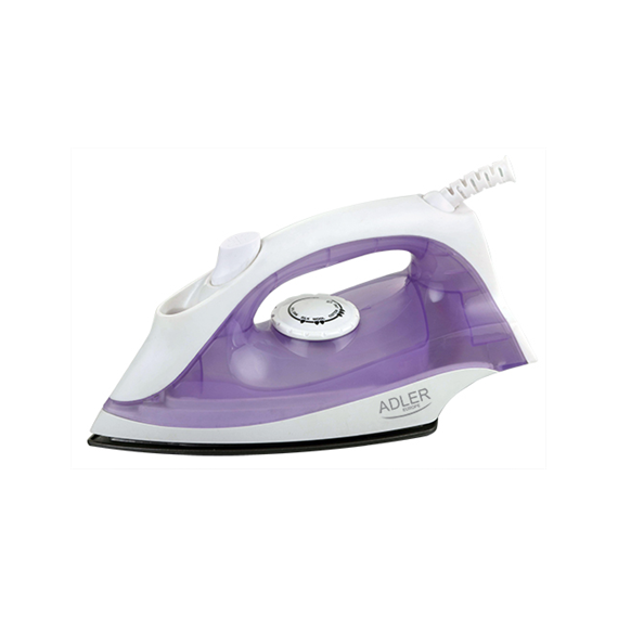 Iron Adler AD 5019 Violet/White, 1600 W, With cord, Continuous steam 10 g/min, Water tank capacity 100 ml