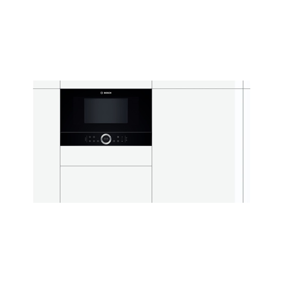 Bosch Microwave Oven BFL634GB1 Touch, 900 W, Black, Built-in, Defrost function