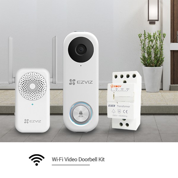 EZVIZ DB1C Smart Video Doorbell with Chime & Transformer Kit