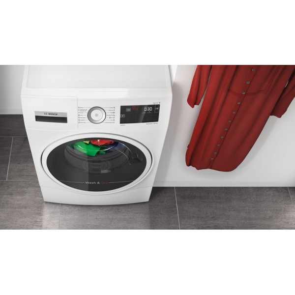 Bosch Serie 8 WDU8H540PL washer dryer Freestanding Front-load 10/6 kg D White