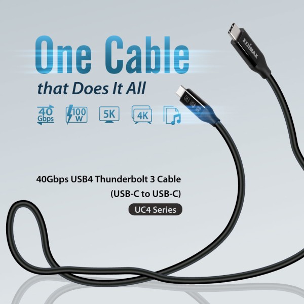 Edimax UC4-010TB Thunderbolt cable 1 m 40 Gbit/s Black