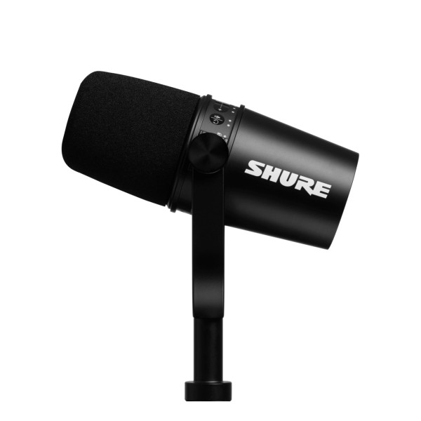Shure MV7-K-BNDL - Mikrofon lektorski/wokalny  ze złączem XLR/USB-C Czarny + statyw biurkowy