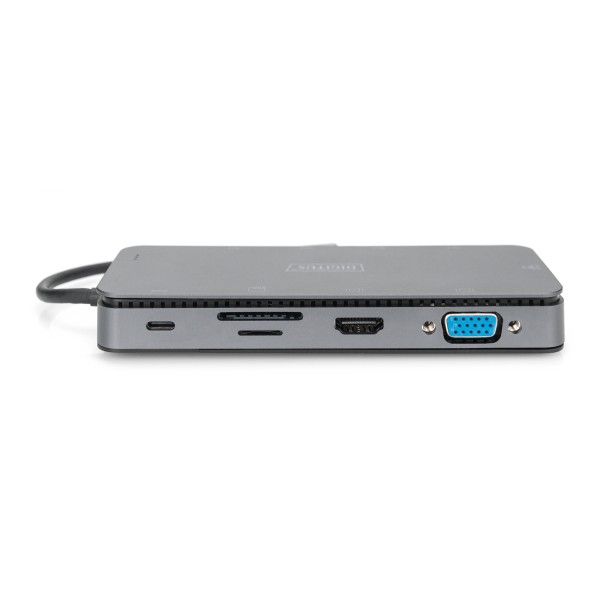 Digitus 11 in 1 USB-C Docking Station and SSD Enclosure DA-70896 4x USB 3.0, 1x VGA, 1x HDMI, RJ45, Card Reader for SD and TF ca