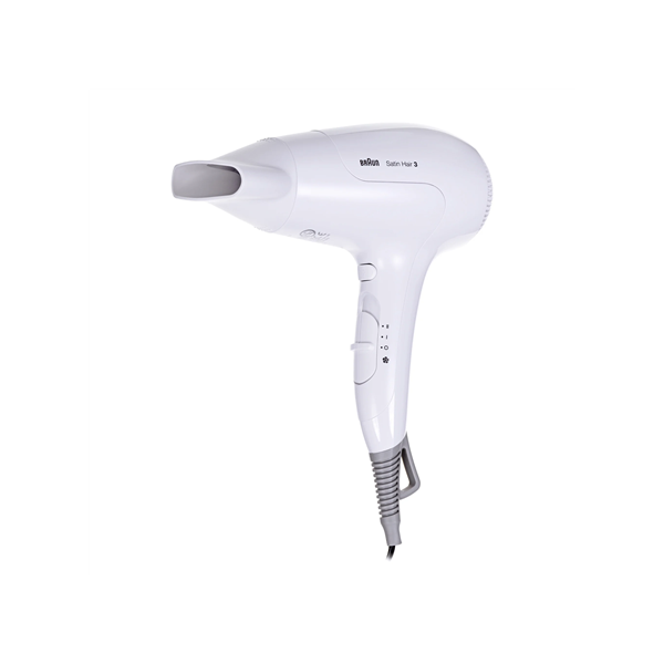 Braun Hair Dryer HD385 2000 W, Number of temperature settings 3, Ionic function, Diffuser nozzle, White