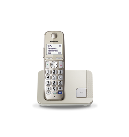 Panasonic Cordless KX-TGE210FXN Conference call, Built-in display, Champagne, Caller ID, Phonebook capacity 150 entries, Speaker