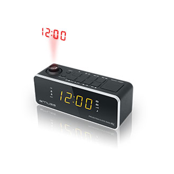 Muse Clock radio  M-188P Black, 0.9 inch amber LED, with dimmer