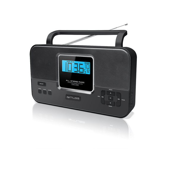 Muse M-087R Black, 2-band PLL stereo portable radio