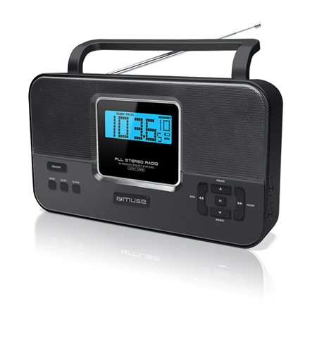 Muse M-087R Black, 2-band PLL stereo portable radio