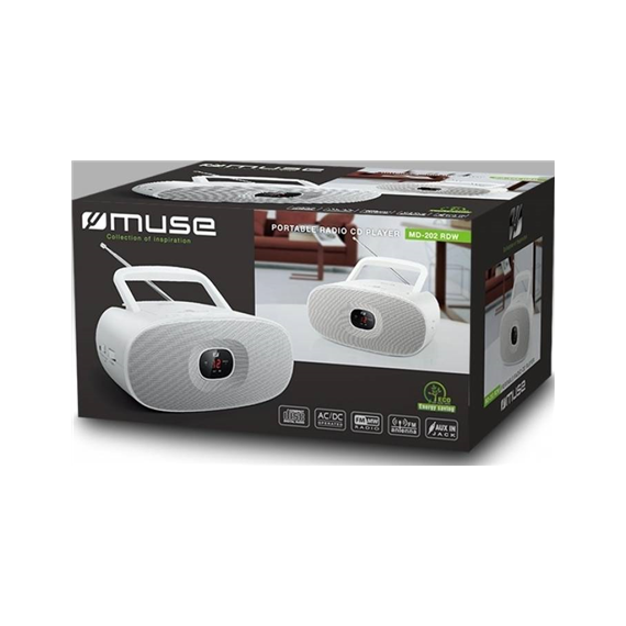 Muse MD-202RDW White, Portable radio CD player,