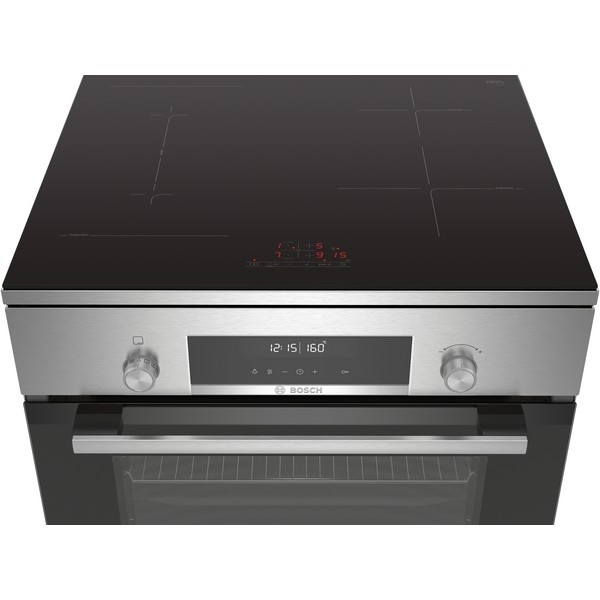 Bosch Cooker HLS79W351U Series 6 Hob type Induction, Oven type Electric, Stainless Steel, Width 60 cm, Grilling, LCD, 63 L, Dept
