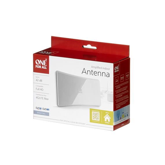 ONE For ALL 42 dB, White Indoor Antenna