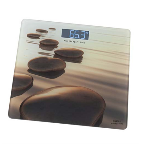 Gallet Personal scale Pierres beiges GALPEP951 Maximum weight (capacity) 150 kg, Accuracy 100 g, Photo with motive