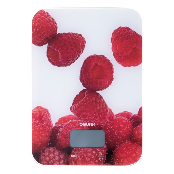 Beurer KS19 Berry Red, White Rectangle Electronic kitchen scale