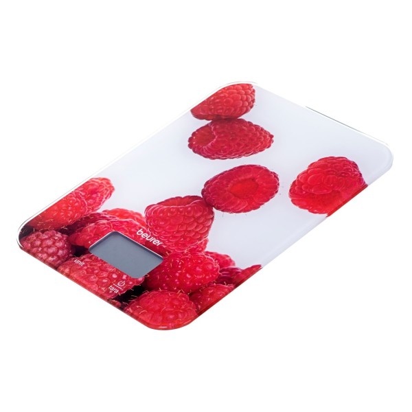 Beurer KS19 Berry Red, White Rectangle Electronic kitchen scale