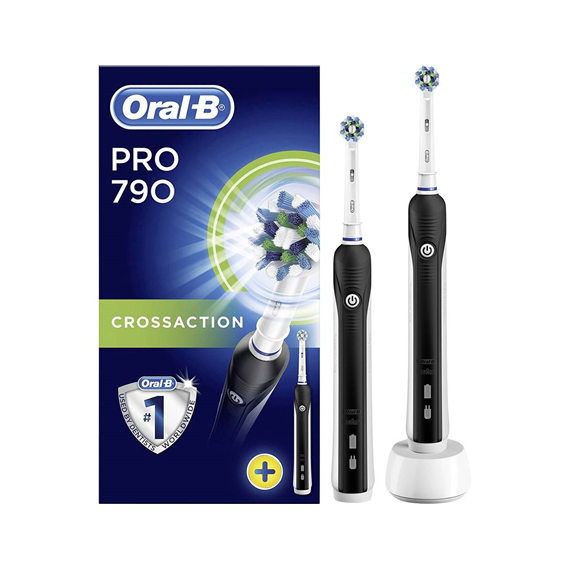 Oral-B Toothbrush PRO 790 Cross Action  For adults, Rechargeable, Teeth brushing modes 1, Number of brush heads included 2, Blac