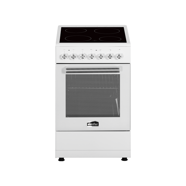 Simfer Cooker 5043SEDBB Hob type Vitroceramic, Oven type Electric, White, Width 50 cm, Grilling, 48 L, Depth 58 cm