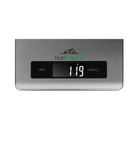 ETA Kitchen scales with smart application  Nutri Vital Maximum weight (capacity) 5 kg, Graduation 1 g, Display type LCD, Silver