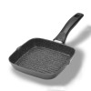 Stoneline Square Griddle Pan 21998 Grill, Diameter 16 cm, Suitable for induction hob, Fixed handle, Black